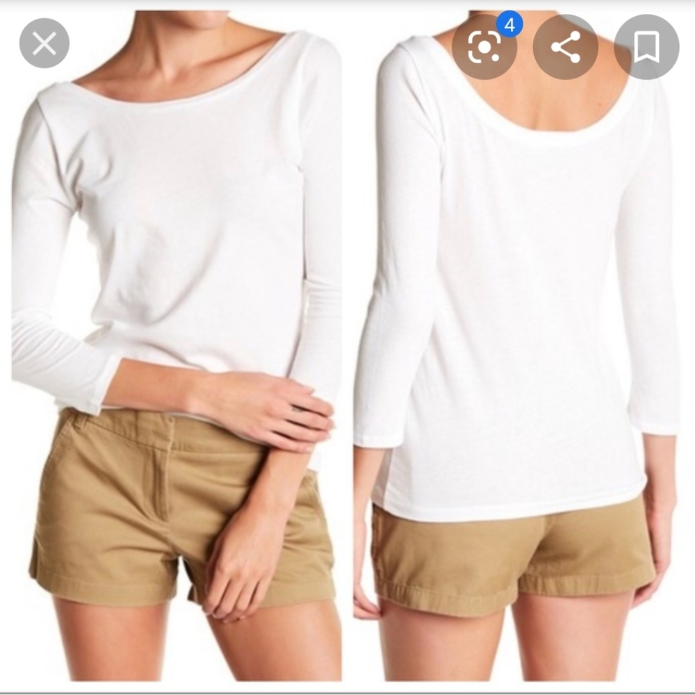 J. Crew Ballet Scoop Back Top Sz M White